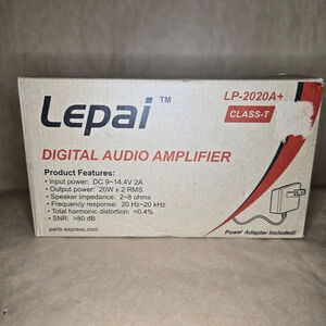 Lepai LP-2020A+ Class-T Digital Audio Amplifier w/ Power Adapter & Box NIB